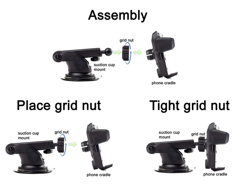 [Australia - AusPower] - 360 Car Phone Mount Holder Adjustable Long Neck One Touch Car Cell Phone Mount Holder for Windshield Dashboard and Office Desk. Compatible with Any Smartphone 