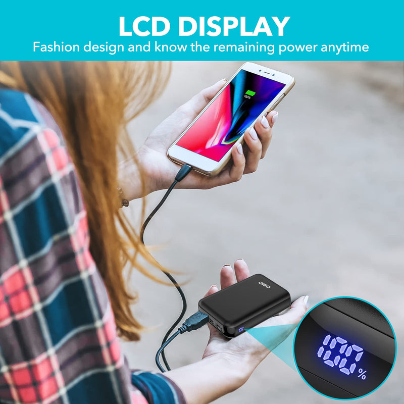 [Australia - AusPower] - Pocket Size Power Bank 10000mah for Heated Vest,5V 2A Heated Jacket Battery Pack,LED Display Portable Charger with Dual USB,External Battery Phone Chager for iPhone,Android etc. 