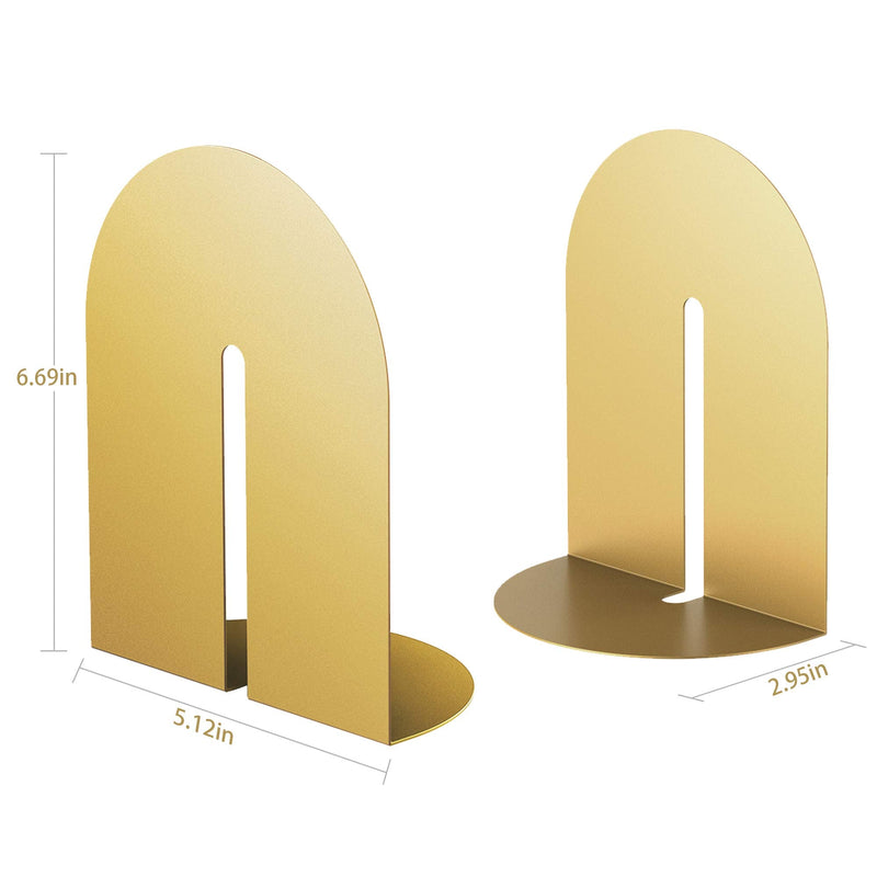 [Australia - AusPower] - Ondeam Runway Gold Bookends for Books,1 Pair Metal Book Holders for Office Shelves Adults & Kids Gift(Gold) 