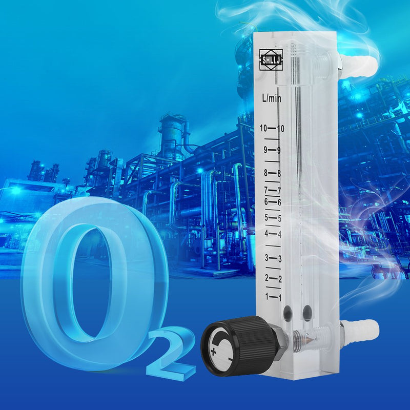 [Australia - AusPower] - LZQ-7 Flowmeter 1-10 LPM, Air Flow Meter with Control Valve Acrylic Oxygen/Air/Gas Flowmeter Measurement Tools 