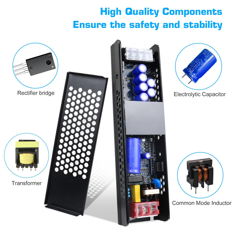 [Australia - AusPower] - 24V Power Supply, 8.5A 200W Universal Regulated Switching Power Supply Adapter, 110-250V AC to 24V DC Transformer, Converter, LED Driver for LED Strip Lighting Project 3D Printer CCTV Radio 24V 200W 