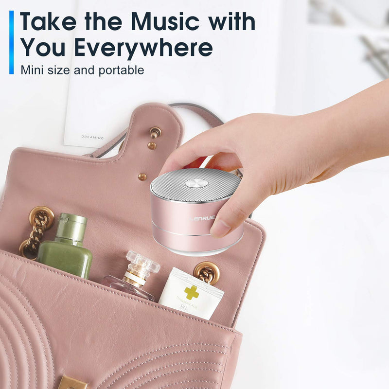 [Australia - AusPower] - A2 LENRUE Portable Wireless Bluetooth Speaker with Built-in-Mic,Handsfree Call,AUX Line,TF Card,HD Sound and Bass for iPhone Ipad Android Smartphone and More(Rose Gold) Rose Gold 