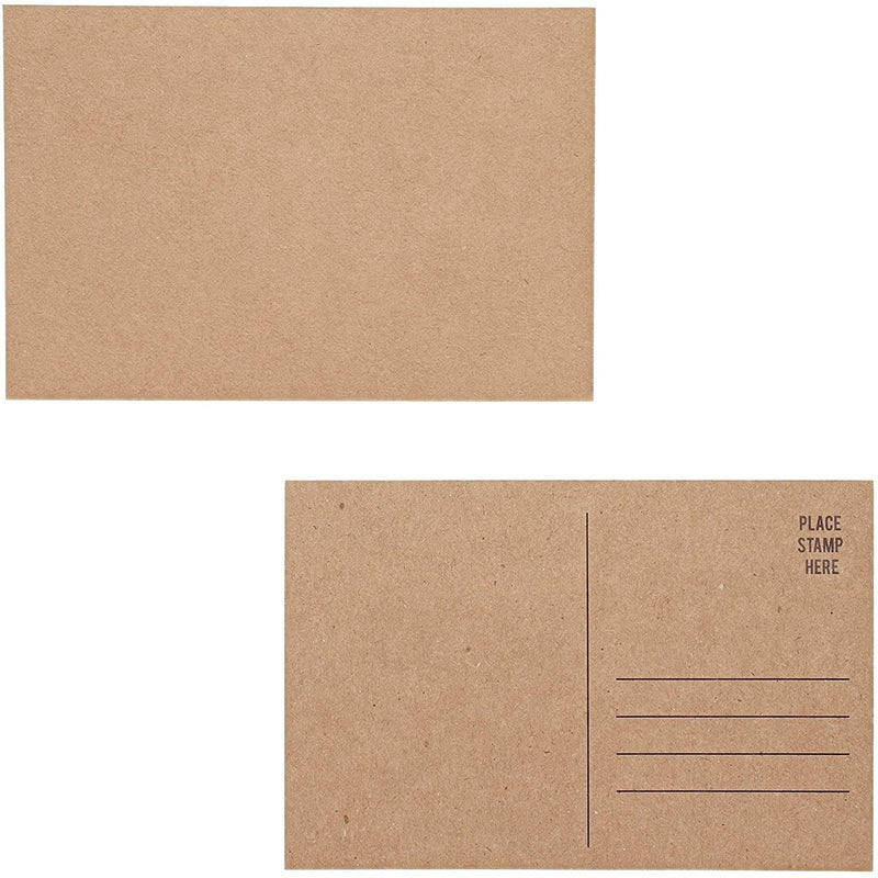 [Australia - AusPower] - 100 Pack Kraft Mailable Blank Postcards for Mailing, Wedding Invitations, Crafts (6x4 In)) 
