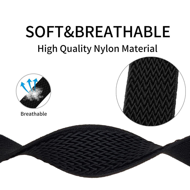 [Australia - AusPower] - Abanen Elastic Watch Bands for Fenix 7 / Fenix 6 / Fenix 5 / epix 2, 22mm Quick Easy Fit Soft Stretchy Nylon Wristband Strap for Garmin Instinct,Fenix 6 Pro/Sapphire, Fenix 5 Plus, Quatix 6/5 Black 