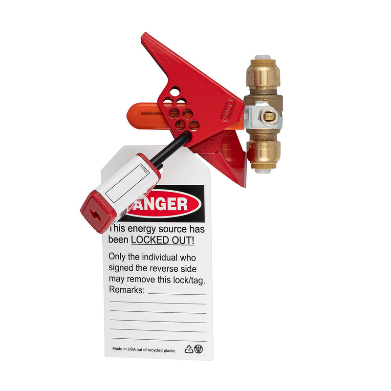 [Australia - AusPower] - Zing Green Products 7273 Steel Small Ball Valve Lockout Device, Red 
