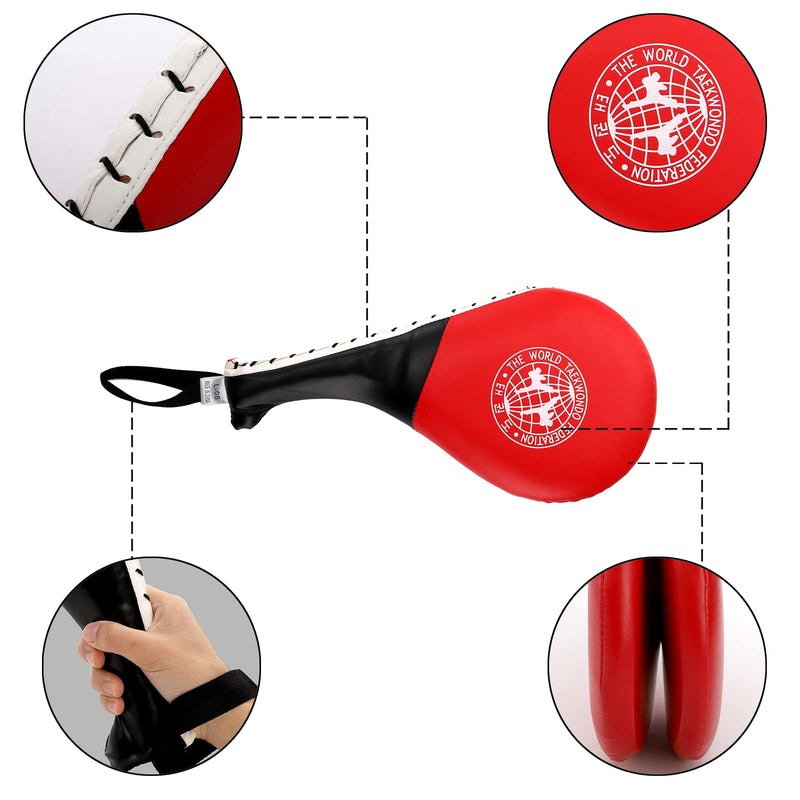 [Australia - AusPower] - Frcctre 2 Pack Taekwondo Kick Pads, Durable Striking Kick Pads, Kicking Target Pads Punching Paddles for Tae Kwon Do Karate Kickboxing Martial Arts Training, 15 x 7.5, Red 