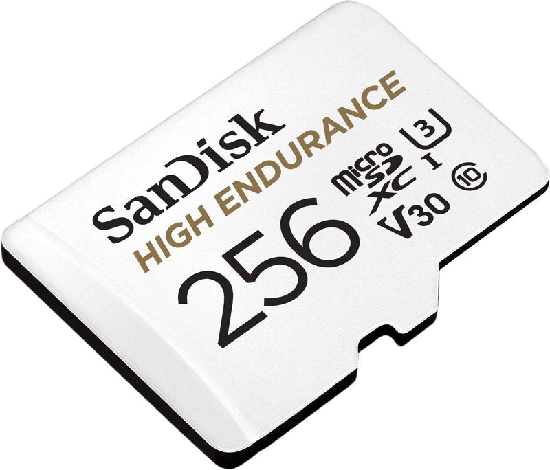 [Australia - AusPower] - SanDisk High Endurance 256GB TF Card MicroSDXC Memory Card for Dash Cams & Home Security System Video Cameras (SDSQQNR-256G-AN6IA) Class 10 Bundle with (1) Everything But Stromboli MicroSD Card Reader 