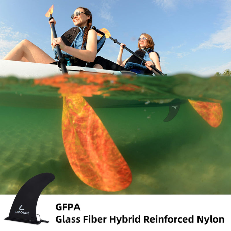 [Australia - AusPower] - LEDONNE Fin 9" Surfing SUP Fins 2 Pcs (USD 6.28/1 Pcs) Inflatable Paddle Board Fin Quick Release Detachable Center Fin with 1 Extra Accessory No-Tool Installation Fin for Surfboard 