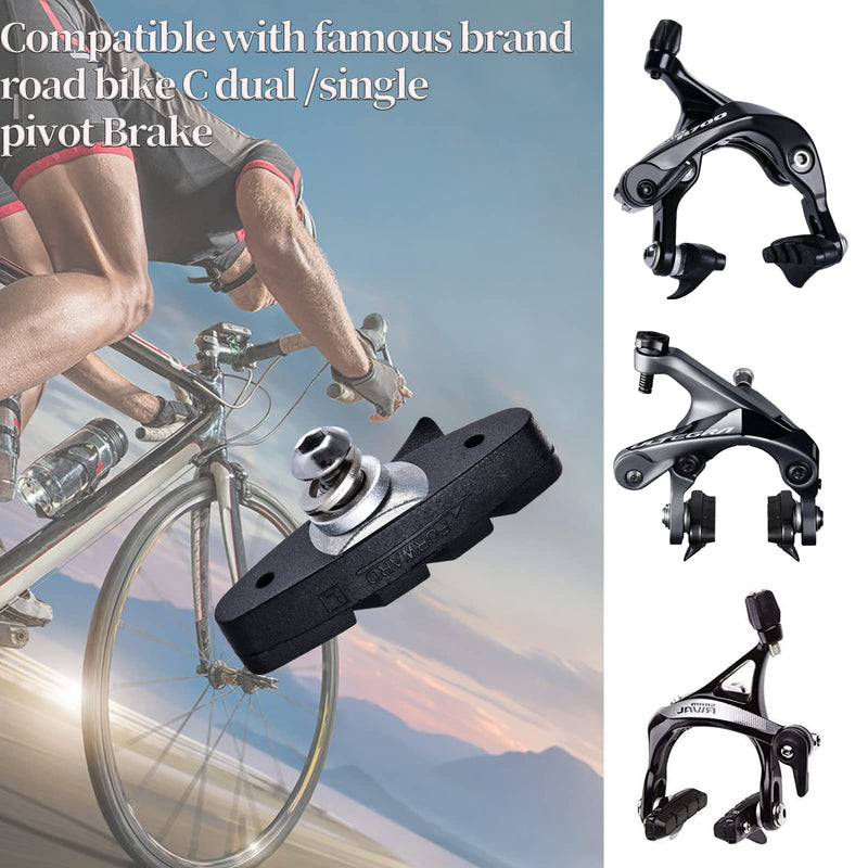 [Australia - AusPower] - RUJOI Road Bike Brake Calipers,Premium Aluminum Dual Pivot Brake Caliper with Alloy Shoe Pads for Road Bike(Front & Rear) 