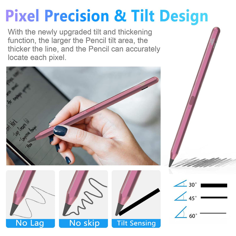 [Australia - AusPower] - Stylus Pen for iPad Air iPad Pro, iPad Pencil for (2018-2021) Apple iPad Pro 11''/12.9", iPad 6th/7th/8th/9th Gen, iPad Mini 5th 6th Gen, iPad Air 3rd/4th Gen, Support Painting/Writing (Pink) Pink 