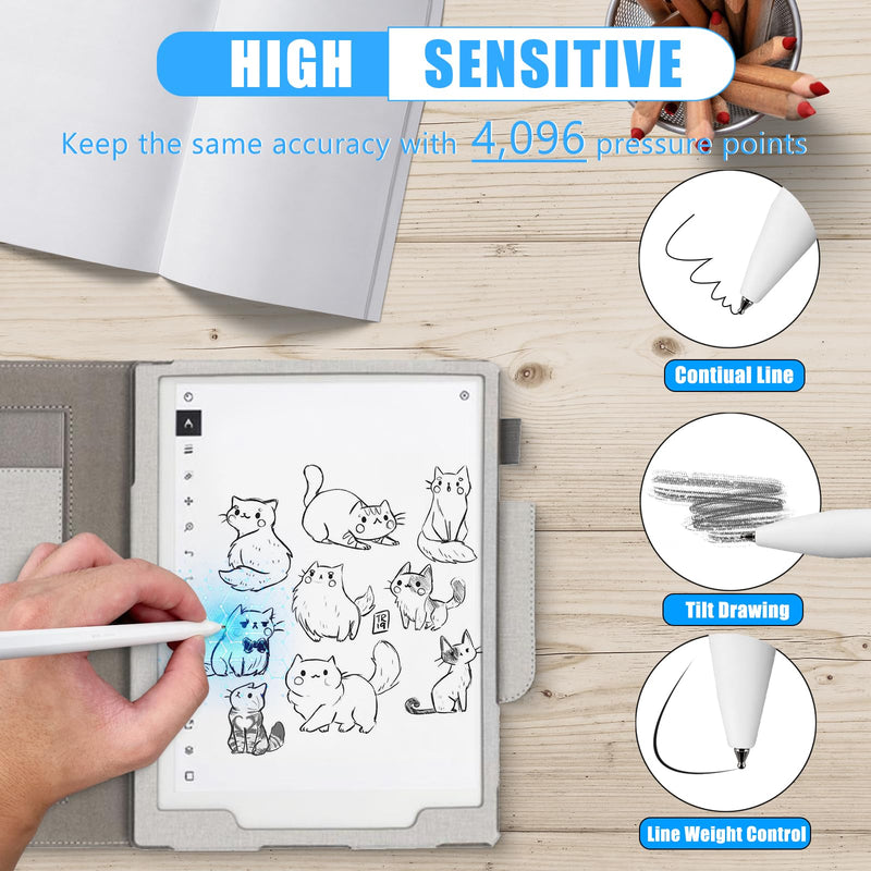 [Australia - AusPower] - No Worn Out Titanium Alloy Fine Point Replacement Pencil Nibs Compatible with King Write Samsung Tab S7,S8 Pen Stylus, Accurate Control Pencil Tips fits for King Write EMR Pen,2 Pcs 