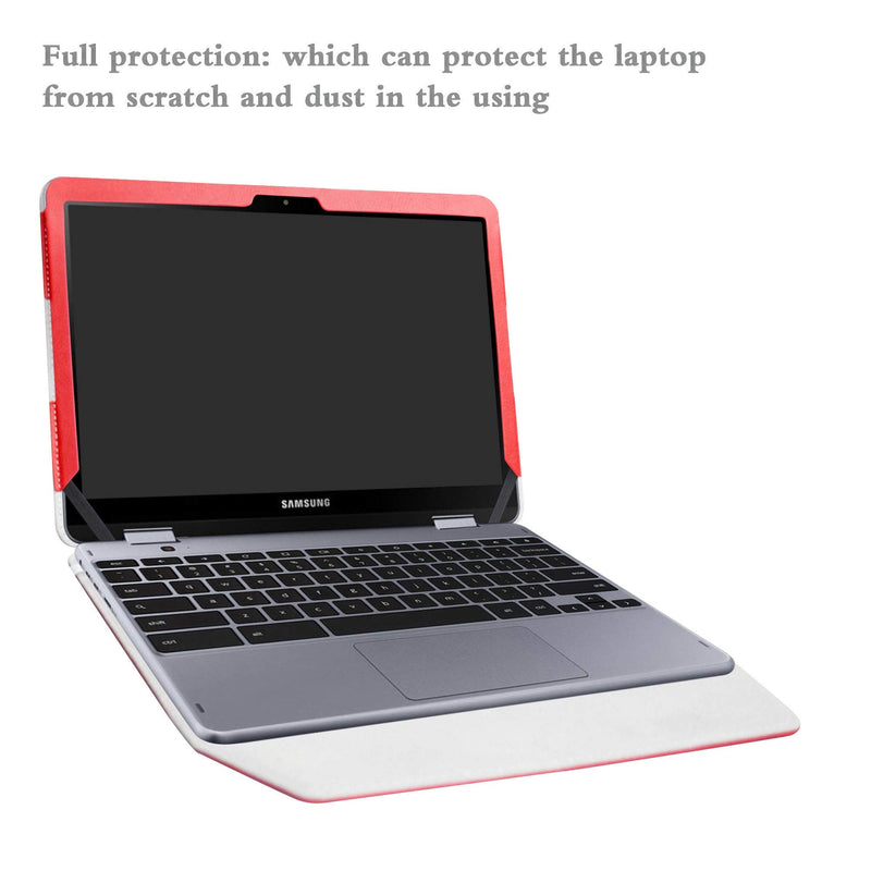 [Australia - AusPower] - Alapmk Protective Case for 12.2" Samsung Chromebook Plus V2 XE521QAB-K01US XE521QAB XE520QAB XE525QBB Laptop[Note:Not fit Chromebook Pro XE510C24 XE510C25/Chromebook Plus XE513C24],Red Red 