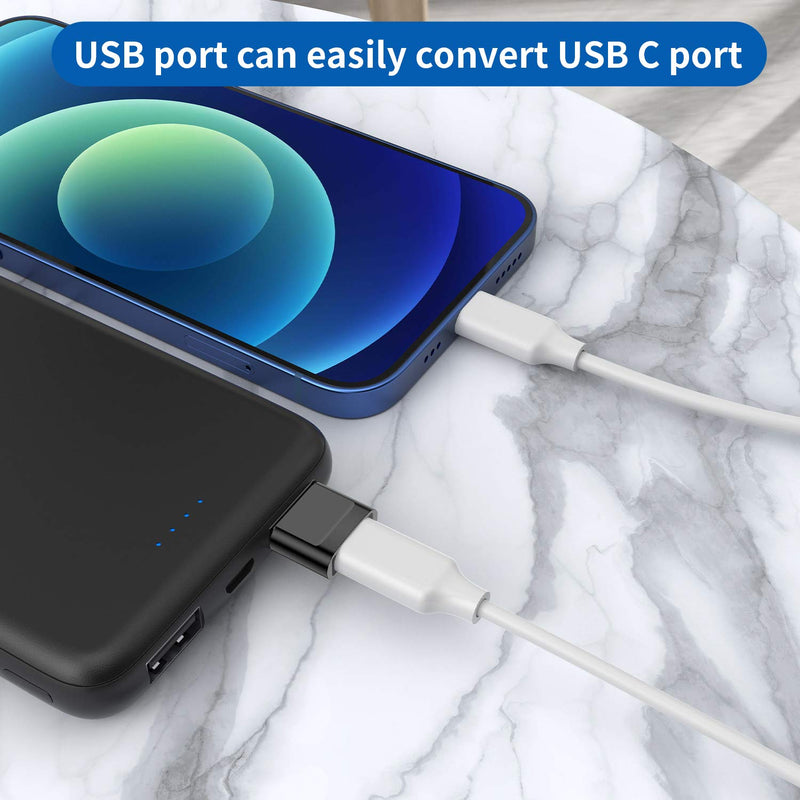 [Australia - AusPower] - USB C Female to USB Male Adapter 4-Pack,Type C to USB A Charger Cable Adapter,Compatible with iPhone 11 12 13 Pro Max,iPad 2020,Samsung Galaxy Note 10 S20 Plus S20+ Ultra,Google Pixel 4 3 2 XL(Black) Black 