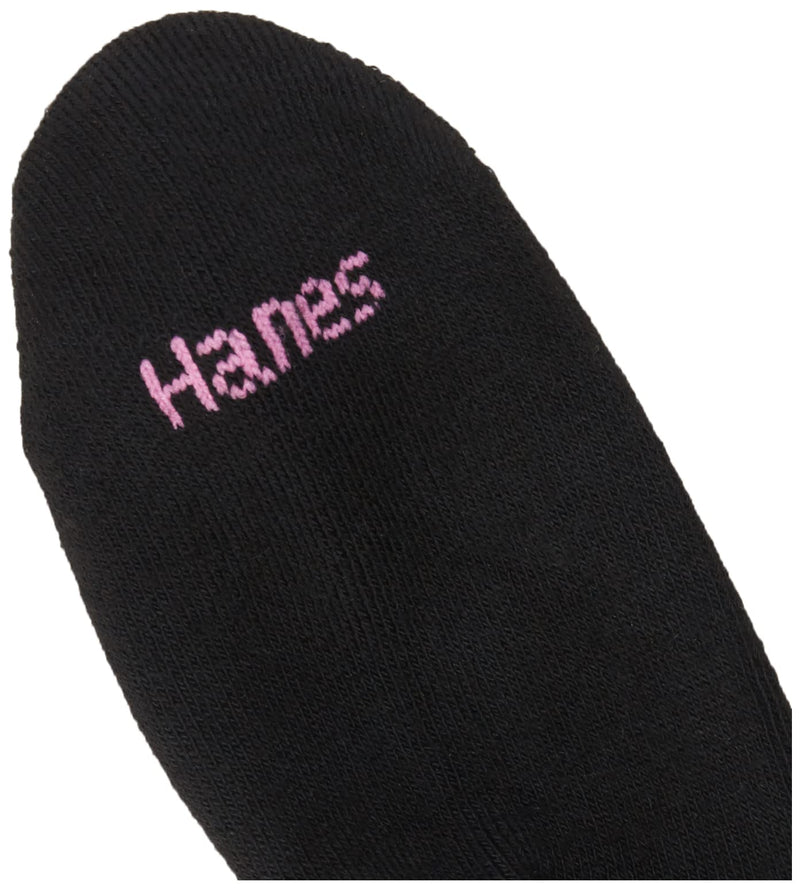 [Australia - AusPower] - Hanes Ultimate Women's 6-Pack Comfort Toe Seamed Ankle Socks Shoe Size: 5-9 Black 