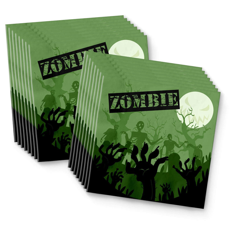 [Australia - AusPower] - Zombie Birthday Party Supplies Set Plates Napkins Cups Tableware Kit for 16 