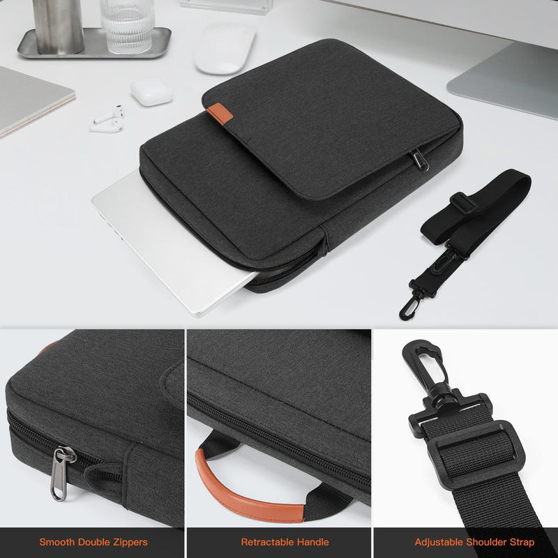 [Australia - AusPower] - 12.3-13.3 Inch Tablet Sleeve Shoulder Bag for 12.4" Samsung Galaxy Tab S8+/S7 FE/S7+, iPad Pro 12.9 M2 M1, 12.3" Surface Pro X/9/8/7, 13.3" MacBook Air/Pro, Protective Tablet Pouch Case,Space Grey 12.3-13 Inch Space Grey 