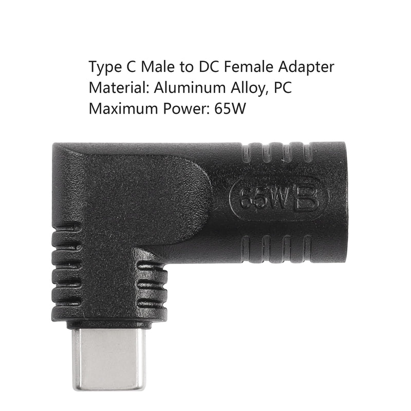 [Australia - AusPower] - SinLoon 65W PD DC 7.4mm x 5.0mm Female (7.4mm x 0.6mm) Input to USB Type C Male Power Charging Adapter,Uilt-in with PD Automatic Identification Induction Chip,for Phones,Tablets, Laptops(black 7406 B) black 7406 B 