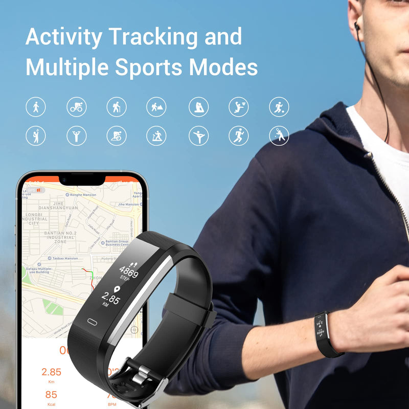 [Australia - AusPower] - Livikey Fitness Tracker, IP67 Waterproof Fitness Watch with Heart Rate Sleep Monitor, Pedometer, Calorie Counter, 14 Sports Mode Activity Tracker for Women Men Black 