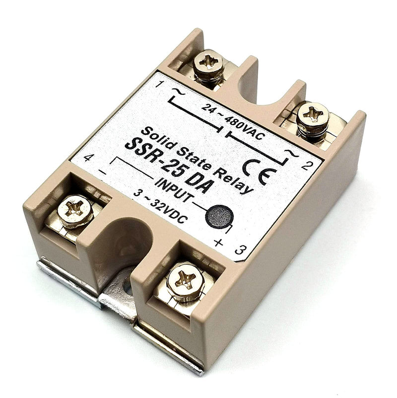 [Australia - AusPower] - FainWan 2pcs SSR-25DA Solid State Relay Single Phase Semi-Conductor Relay Input 3-32V DC Output 24-380V AC (SSR-25 DA) for Temp Controller Tool 