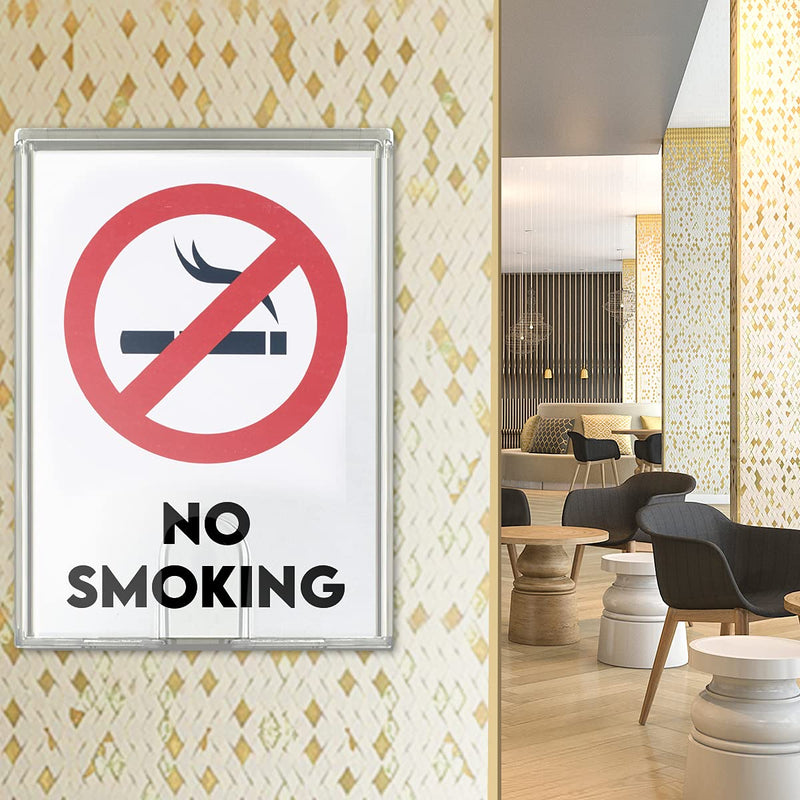 [Australia - AusPower] - Acrimet Sign Holder A5 Memo Size, Self Adhesive Tape for Wall Mount (Plastic) (9” x 6 6/8”) (2 Pack) (Clear Crystal Color) 