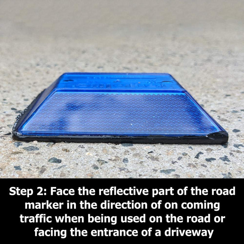 [Australia - AusPower] - Blue Reflective Road Driveway Marker (2 Pack) - Fire Hydrant Blue Pavement Markers - DOT Peel-N-Stick Blue Reflective Road Marker 