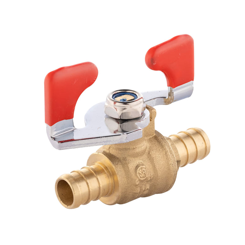 [Australia - AusPower] - (Pack of 2) EFIELD 1/2 Inch Barb Crimp Pex Full Port Shut Off Ball Valve Hot and Cold With Butterfly Handle,Lead Free Brass-2 Pieces 