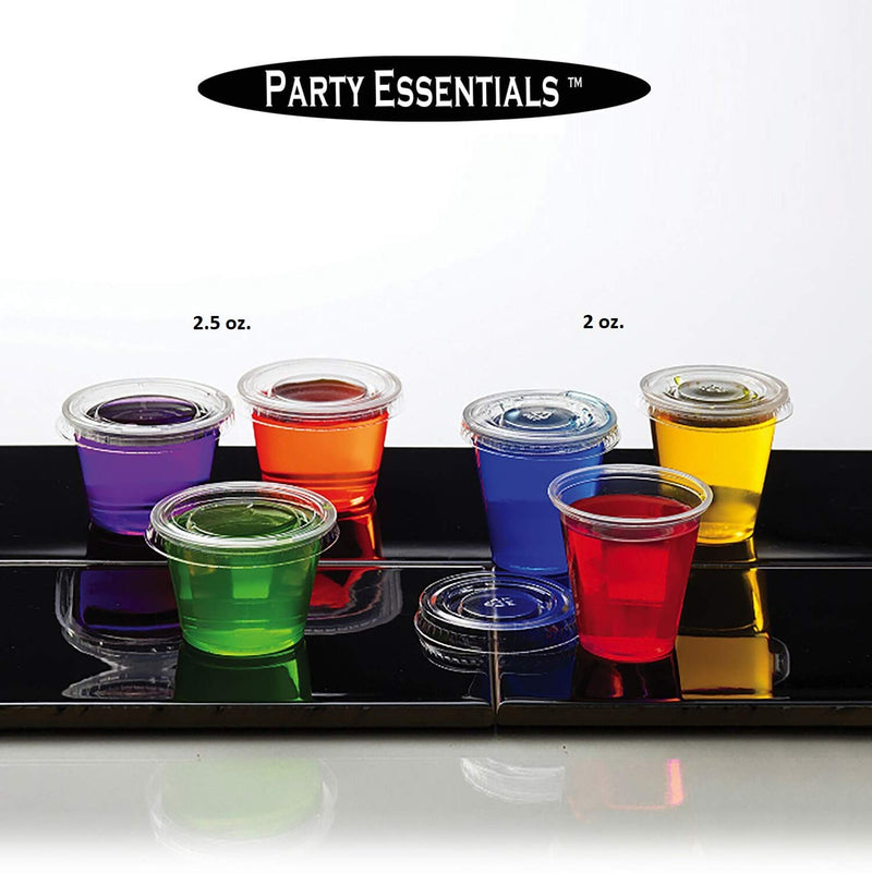 [Australia - AusPower] - Party Essentials N2550 Squeezable Plastic Gelatin/Jello Shot Glasses/Portion Souffle Cups/Condiment Sauce Containers with Lids, 50 Sets, 2.5 oz. Clear 