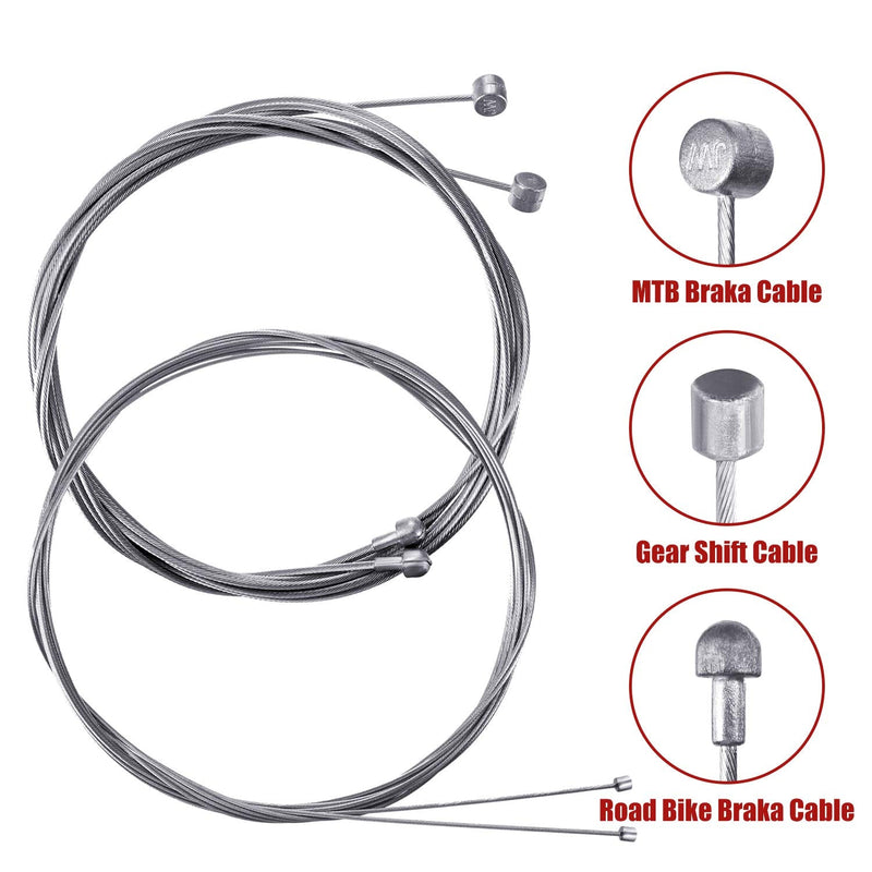 [Australia - AusPower] - Universal Bicycle Transmission Line Bicycle Shift Derailleur Cable and Brake Cable Kit for Bicycle Mountain Road Bike Repair Black 