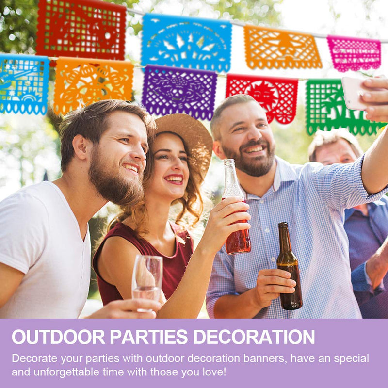 [Australia - AusPower] - Mexican Party Banners - 6 Pack Papel Picado Banner Cinco de Mayo Fiesta Party Decorations, Dia De Los Muertos Day of The Dead Decor Flag Easter Mexican Birthday Party Supplies - 6 Styles/90 Ft 