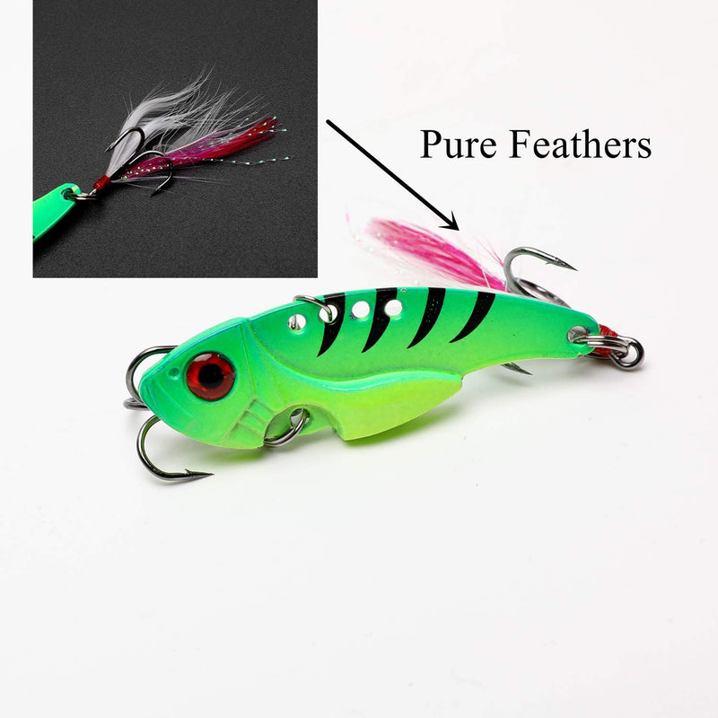 [Australia - AusPower] - WANBY Proven Explosive Color Special Spinner Spoon Swimbait Vibrating Jigging Freshwater Saltwater Fishing Lures with Hook Fishing Tackle for Trout Bass Salmon 7pcs 