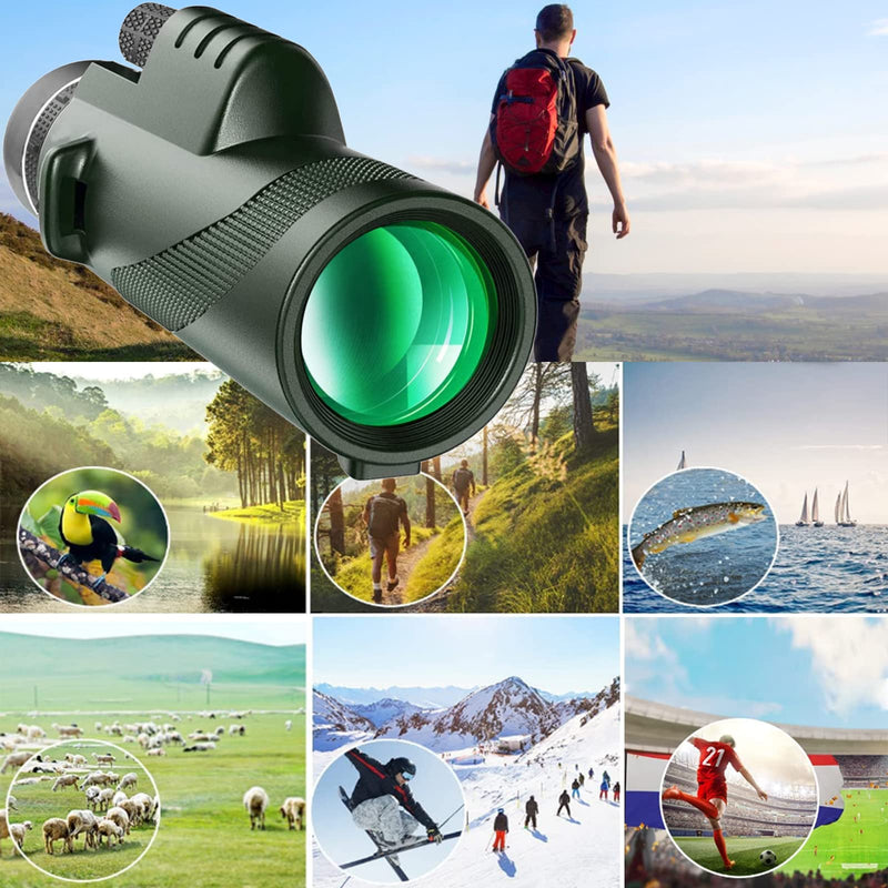 [Australia - AusPower] - 40X60 Monocular Telescope High-Power Low-Light-Vision - for Adults with Smartphone Holder-for Stargazing Bird Watching Hunting Hiking Camping Gifts for Man 