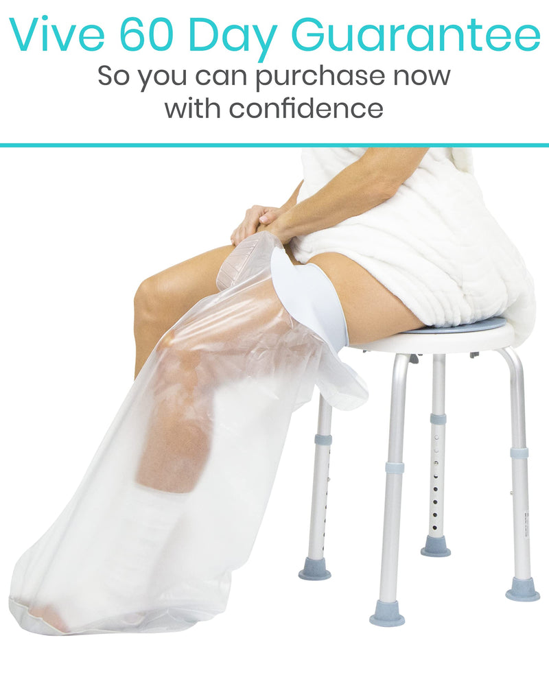 [Australia - AusPower] - Vive Waterproof Cast Cover For Leg - Shower Cast Cover Leg, Anti-Slip, Sealed, Watertight Cast Cover - Broken Foot, Ankle, Knee, Toe, Adult, Reusable - Cast And Bandage Protector, Submersible Seal 
