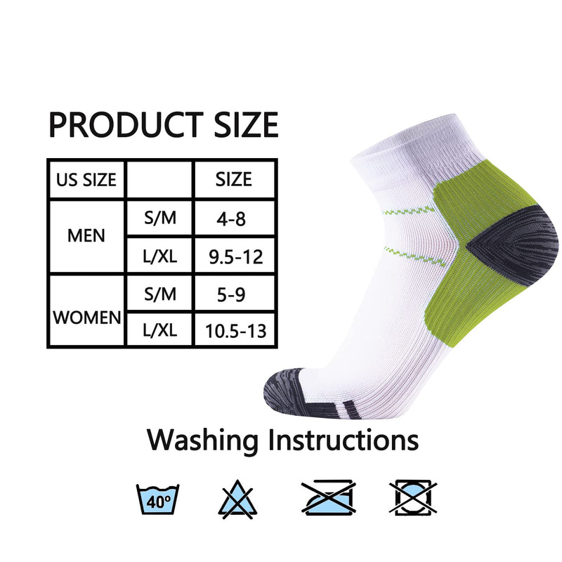 [Australia - AusPower] - Compression Socks Plantar Fasciitis for Women Men - 8-15 mmHg Best for Athletic,Support,Flight Travel,Nurses,Hiking 01-blue/Rose/Yellow/Purple/Orange/Green/White-7 Pairs Small-Medium 
