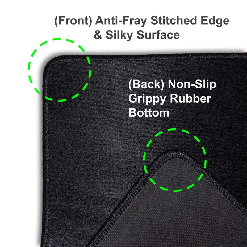 [Australia - AusPower] - Extended Gaming Mouse Pad - 30.71 x 13.78 in, All DPI Setting, No Logo, Anti-fray Stitched Edges, Non-Slip Rubber Base, Micro-Woven Surface. Large Mouse Pad, Keyboard Mat (Black) by Green2B 