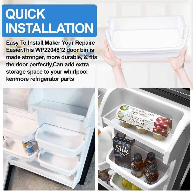 [Australia - AusPower] - UPGRADED WP2204812 Refrigerator Door Shelf Bin Replacement Compatible With Whirlpool Refrigerator Door Shelf, 2204812 Shelf for Kenmore Refrigerator Parts AP6006531 PS11739606 WRT311FZBM00 Door Shelf 