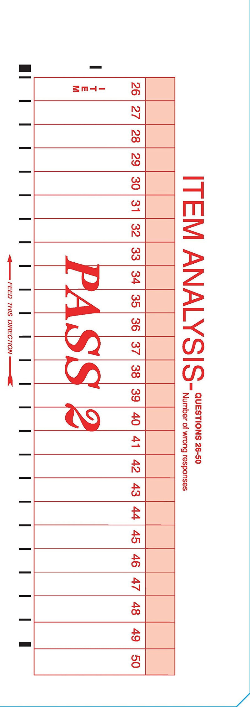 [Australia - AusPower] - TEST-ITEM50 Item Analysis 9702 50 Question Compatible Testing Forms (100 Pack) 
