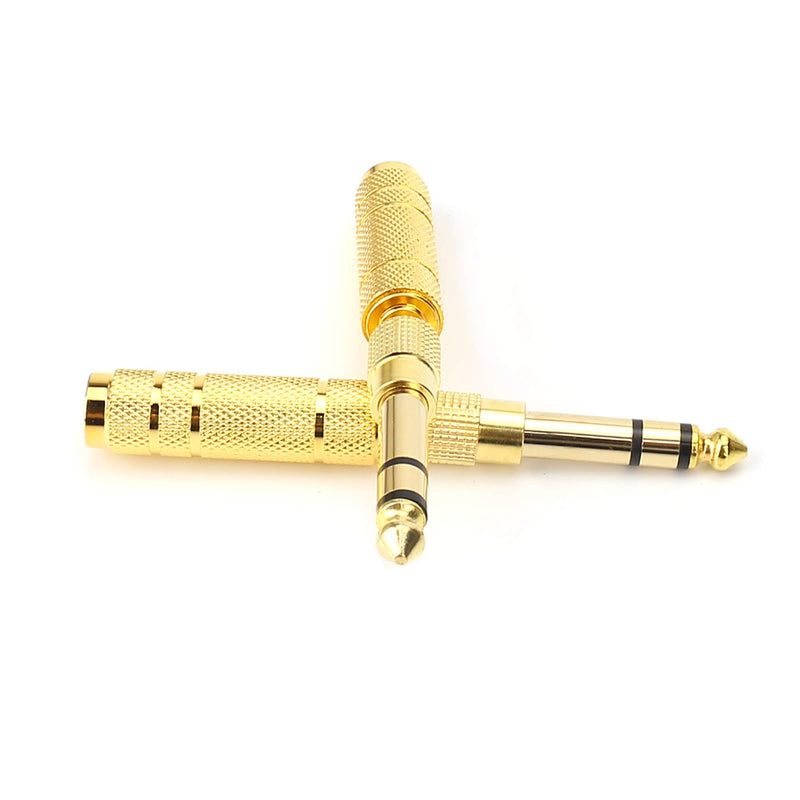 [Australia - AusPower] - SiYear 3.5mm 1/8 inch TRS Plug to 6.35mm 1/4 inch Jack and 3.5mm Female to 6.35 Male Plug Gold Plated Set Audio Stereo Adapter Converter for Headphone, Microphone (4 -Pack) 6.35-3.5-SET (4PACK) 