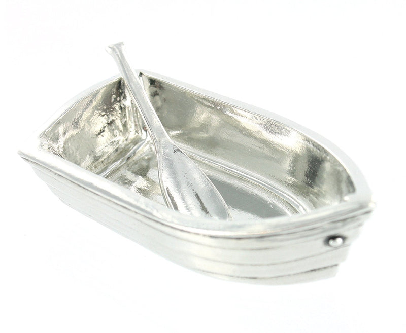 [Australia - AusPower] - Basic Spirit Boat Salt Cellar w/Spoon Handcrafted Pewter Home Lead-Free SD-19 