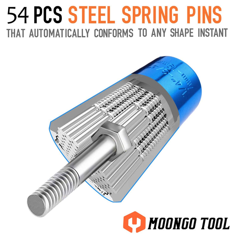 [Australia - AusPower] - Moongo Tool Universal Socket, Gifts for Dad from Daughter Son - Christmas Gifts for Men, Father/Dad, DIY Handyman, Husband, Guys, Boyfriend, Him, Unique Tools for Men (7-19mm) Power Drill Adapter Grip-blue 