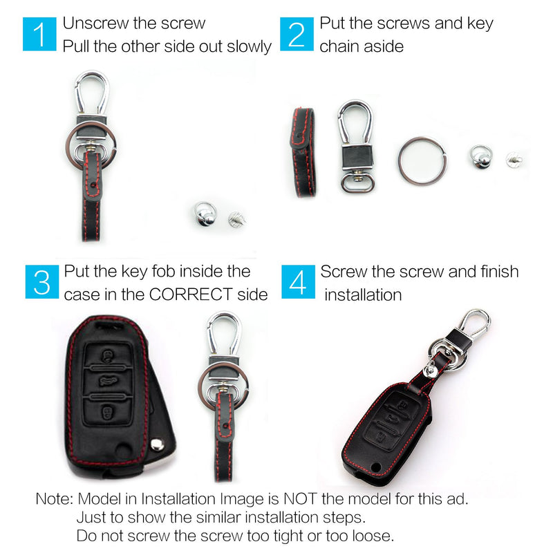 [Australia - AusPower] - Compatible with fit for 2015 2016 Ford Mustang F-150 F-450 F-550 MKZ MKC MKX Leather Keyless Entry Remote Control Key Fob Cover Case Protector, M3N-A2C31243300 