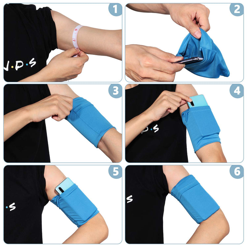 [Australia - AusPower] - 8 Pieces Arm Strap Wristband Holder Running Phone Arm Holder Phone Armband Wristband Phone Running Arm Raglan Sleeve Pouch Sport Mobile Holder Fits up to 6 Inch Phone, 8 Colors 