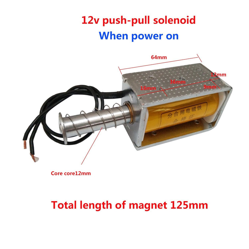 [Australia - AusPower] - Abletop Push Pull Solenoid DC 12V 35mm Long Stroke Small Electromagnetic Electric Magnet For Automobiles 
