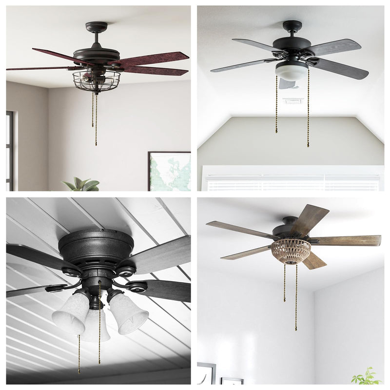 [Australia - AusPower] - Biukis Ceiling Fan Pull Chain, 17 Inches Decorative Fan String Pulls Charm Extension, Fit All Standard 3mm Diameter Ceiling Fans 