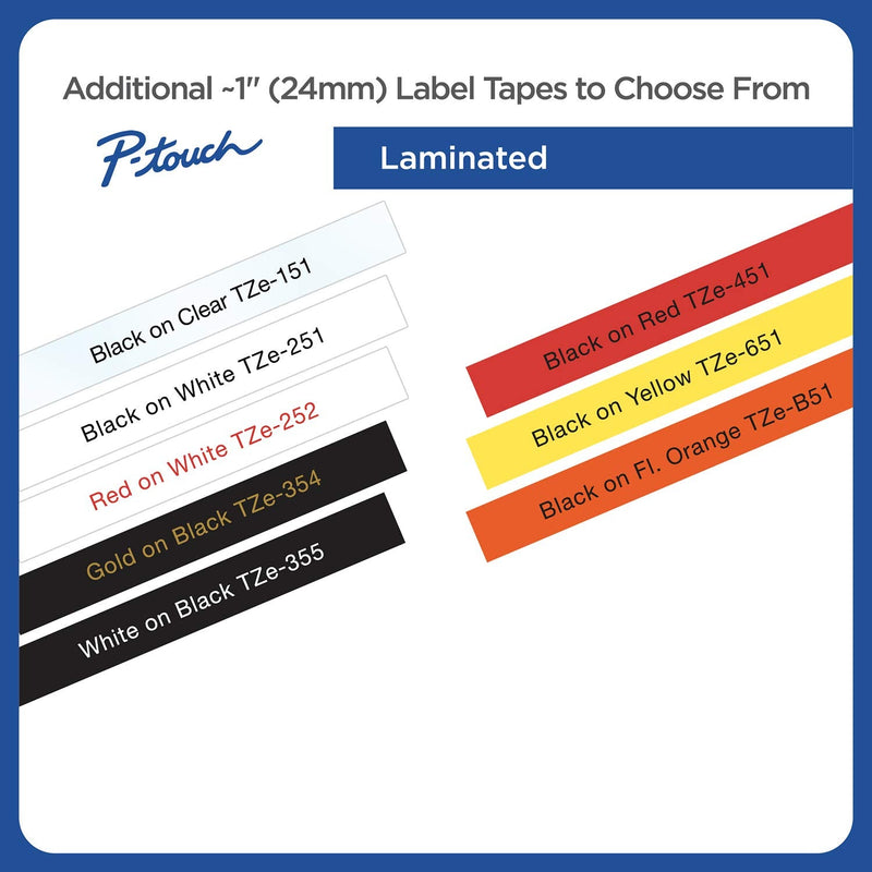 [Australia - AusPower] - Brother Genuine P-touch TZE-251 Tape, 1" (0.94") Standard Laminated P-touch Tape, Black on White, Perfect for Indoor or Outdoor Use, Water Resistant, 26.2 Feet (8M), Single-Pack 1" Tape 