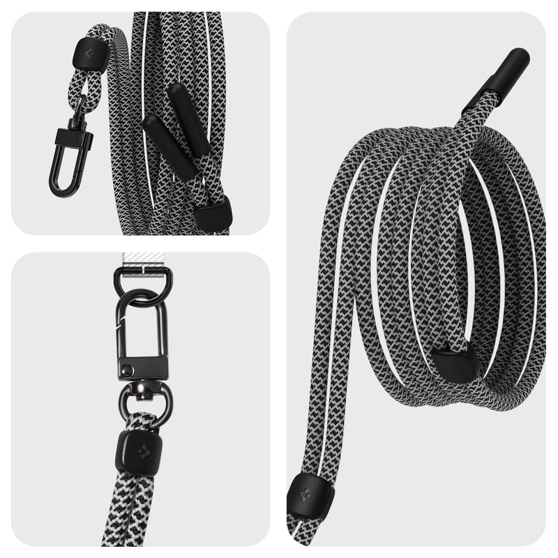 [Australia - AusPower] - Spigen Universal Adjustable Crossbody Strap Phone Lanyard - Black 