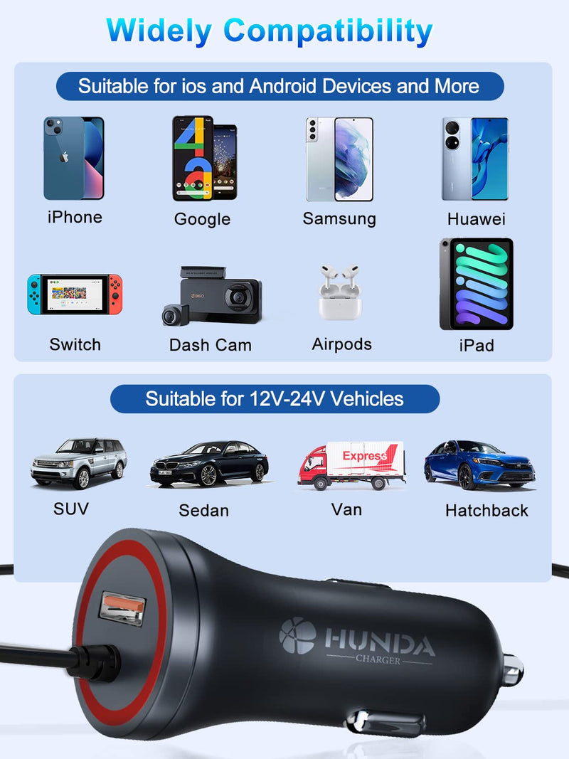 [Australia - AusPower] - Car Charger,48W/4.8A USB Car Charger Adapter Compatible with iPhone 14/Plus/Pro Max/13 Pro Max/Pro/Mini/12/11/X/SE/8/7/6s/6Plus/5s/5c, iPad Pro/Air/Mini and Universal USB Port for Android Phones 