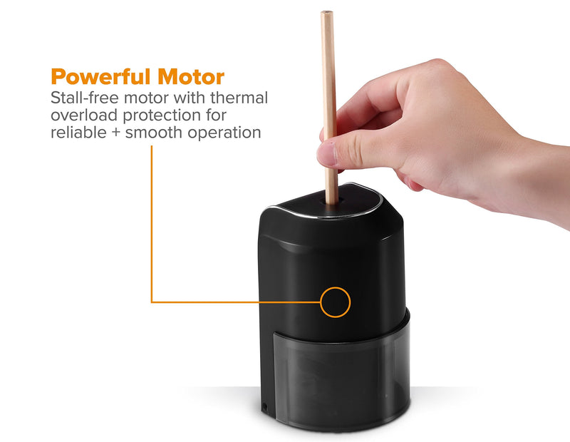 [Australia - AusPower] - Bostitch Vertical Electric Pencil Sharpener, Powerful Stall-Free Motor, Prevents Over-Sharpening, Black (EPS5V-BLK) 