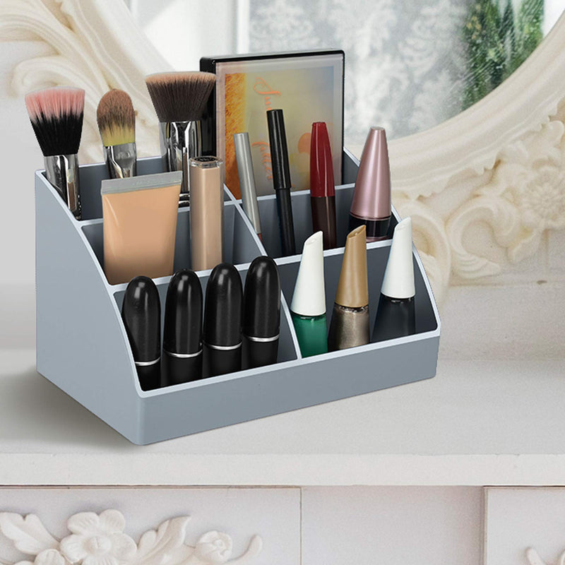 [Australia - AusPower] - Acrimet Incline Desktop Easy Organizer Caddy Holder - Supplies Storage and Home Organization (Plastic) (Silver Color) 
