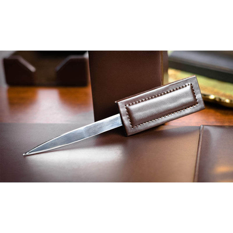 [Australia - AusPower] - Dacasso Dark Brown Bonded Leather Letter Opener 