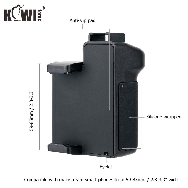[Australia - AusPower] - KIWIFOTOS 3 in 1 Cell Phone Tripod Mount, Phone Camera Grip Handle Holder with Detachable Bluetooth Shutter Remote Control and Cold Shoe Mount for iPhone Android Smartphone Selfie Vlog Video Shooting 